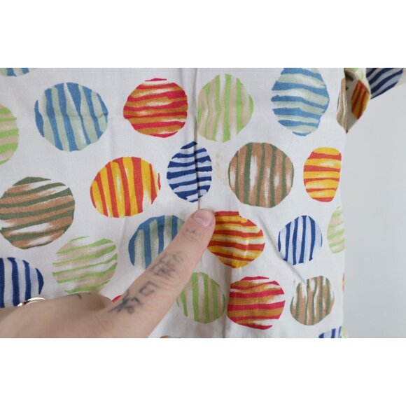 Vintage 90s Esprit Womens Medium Polka Dot Looped Collar Button Shirt Rayon - Picture 11 of 15